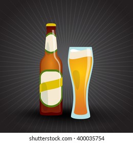 bottle of beer and a glass of beer