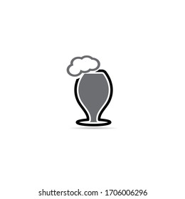 Bottle and beer glass logo template