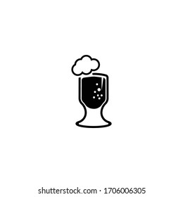 Bottle and beer glass logo template
