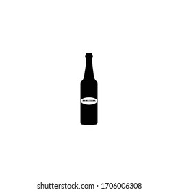 Bottle and beer glass logo template