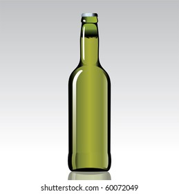 Bottle of beer and gray background