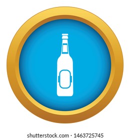 Bottle of beer icon blue vector isolated on white background for any design