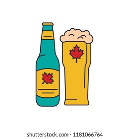 Bottle of beer icon. Cartoon bottle of beer vector icon for web design isolated on white background