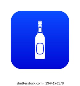 Bottle of beer icon digital blue for any design isolated on white vector illustration