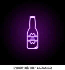 bottle of beer icon. Elements of Alcohol drink in neon style icons. Simple icon for websites, web design, mobile app, info graphics