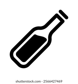 Bottle beer icon isolated on white background, beverage, drink, vector illustration