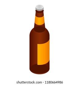 Bottle of beer icon. Isometric of bottle of beer vector icon for web design isolated on white background