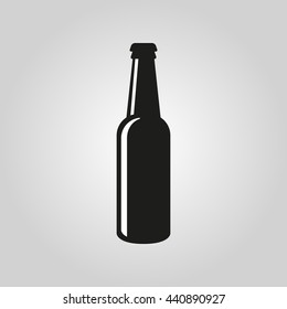 Bottle Of Beer Icon. Pub, Bar Symbol. UI. Web. Logo. Sign. Flat Design. App.Stock Vector