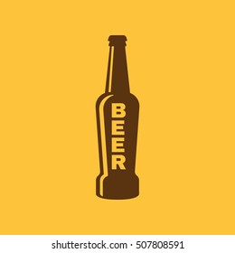 Bottle of beer icon. Beer and pub, bar symbol. UI. Web. Logo. Sign. Flat design. App.Stock vector