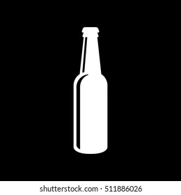 Bottle of beer icon. Beer and pub, bar symbol. UI. Web. Logo. Sign. Flat design. App.Stock vector