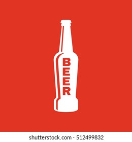 Bottle of beer icon. Beer and pub, bar symbol. UI. Web. Logo. Sign. Flat design. App.Stock vector