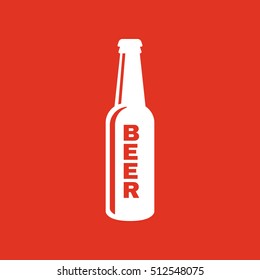 Bottle of beer icon. Beer and pub, bar symbol. UI. Web. Logo. Sign. Flat design. App.Stock vector