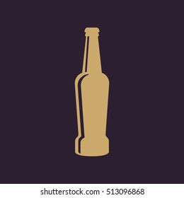Bottle of beer icon. Beer and pub, bar symbol. UI. Web. Logo. Sign. Flat design. App.Stock vector