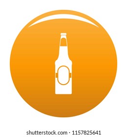 Bottle of beer icon. Simple illustration of bottle of beer vector icon for any design orange