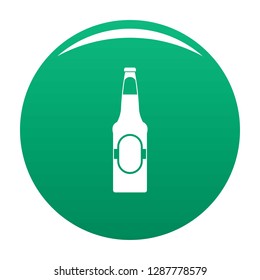 Bottle of beer icon. Simple illustration of bottle of beer vector icon for any design green