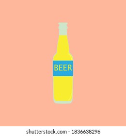Bottle with beer icon. Vector illustration