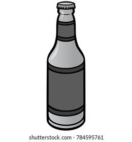 Bottle of Beer Illustration - A vector illustration of a cartoon Bottle of Beer.