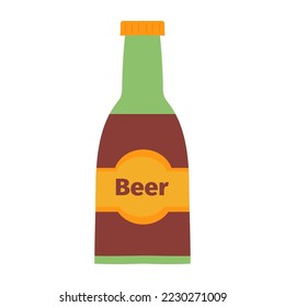 Bottle of beer with inscription on white background. Vector isolated image for beer or bar design