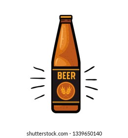 bottle of beer isolated icon