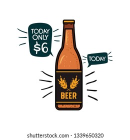 bottle of beer isolated icon