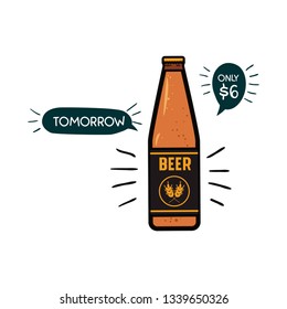 bottle of beer isolated icon