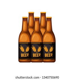 bottle of beer isolated icon