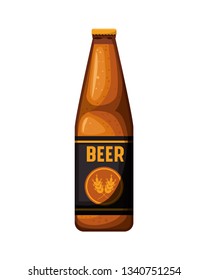 bottle of beer isolated icon