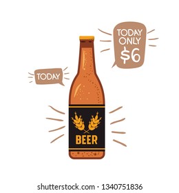 bottle of beer isolated icon