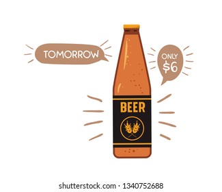 bottle of beer isolated icon