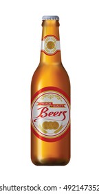 Bottle of beer isolated on white background