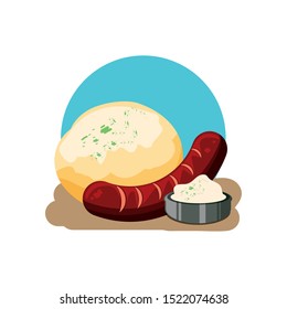 bottle beer and leaf oktoberfest pattern vector illustration design