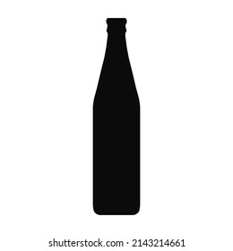 Flaschenbier oder Limonadensymbol einzeln auf weißem Hintergrund für die Cocktailsilhouette, Plastikrecyclingzeichen, Behälter, Wasser, Alkohol, Bier, Limonade. Vektor 10 eps