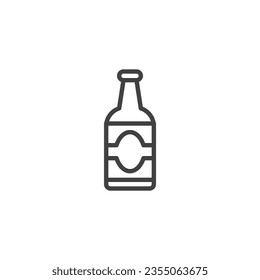 Bottle of beer line icon. linear style sign for mobile concept and web design. Beer bottle outline vector icon. Pub symbol, logo illustration. Vector graphics