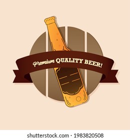 Bottle beer logo drink alcohol liquid enjoy icon - Vector