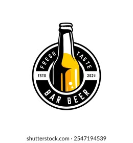 A bottle of beer logo vector 