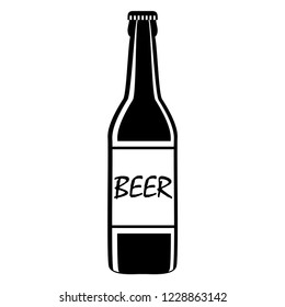 
A bottle of beer on a white background. Beer sign. Symbol. logo. vector.