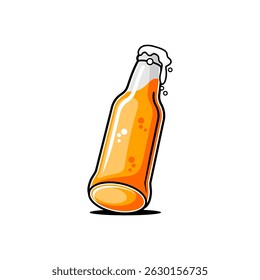 Bottle of beer on white background 