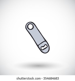 Bottle or beer opener. Hand-drawn bartender supply icon. Doodle drawing. Vector illustration