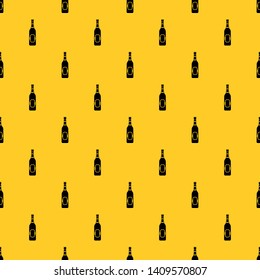 Bottle of beer pattern seamless vector repeat geometric yellow for any design