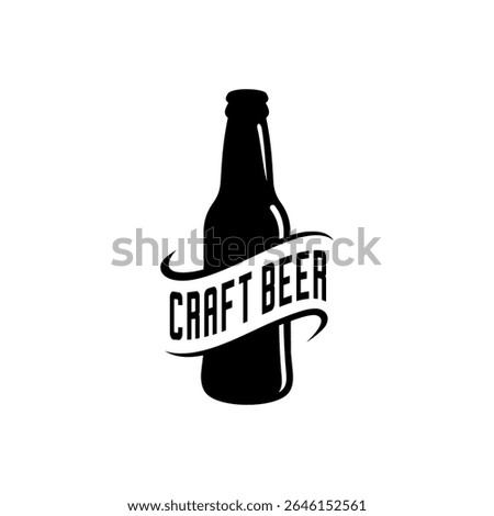 A bottle of beer and ribbon 