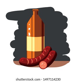bottle beer and sausages oktoberfest festival