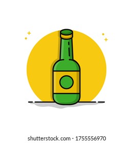Bottle Beer Vector Icon. Softdrink Illustration Design Conceptual