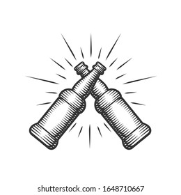 Eine Flasche Bier. Vektorillustration der Flasche 