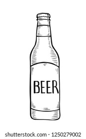 Bottle of beer Vector illustration isolated on white
