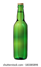 Bottle beer vector illustration isolated on white background. Eps 10