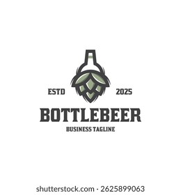 bottle beer vector logo design