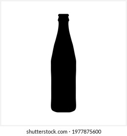 Bottle of beer or water icon isolated on white. Stencil drink. Vecror stock illustration. EPS 10