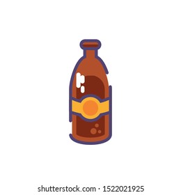 bottle of beer in white background vector illustration design