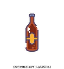bottle of beer in white background vector illustration design