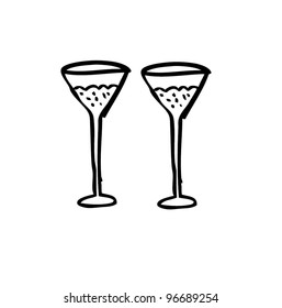 bottle beer wine glass - vector illustration